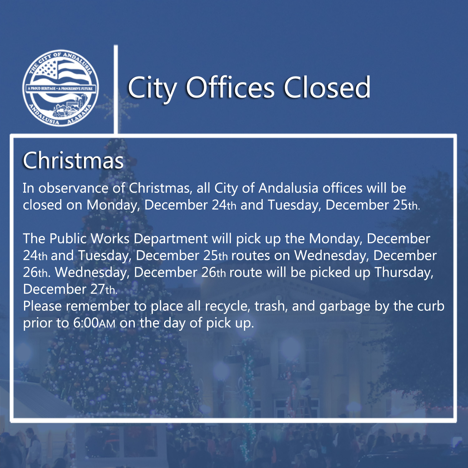 Facebook City Offices Closed Christmas 2018