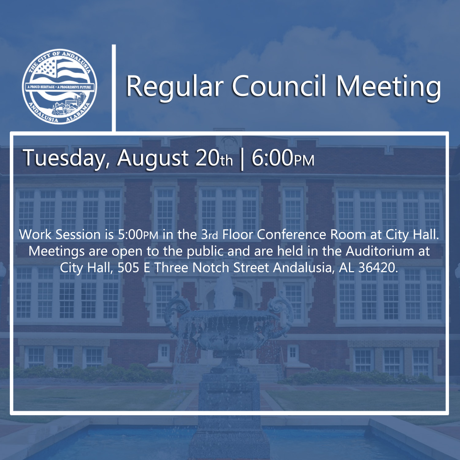Website Regular Council Meeting August 20