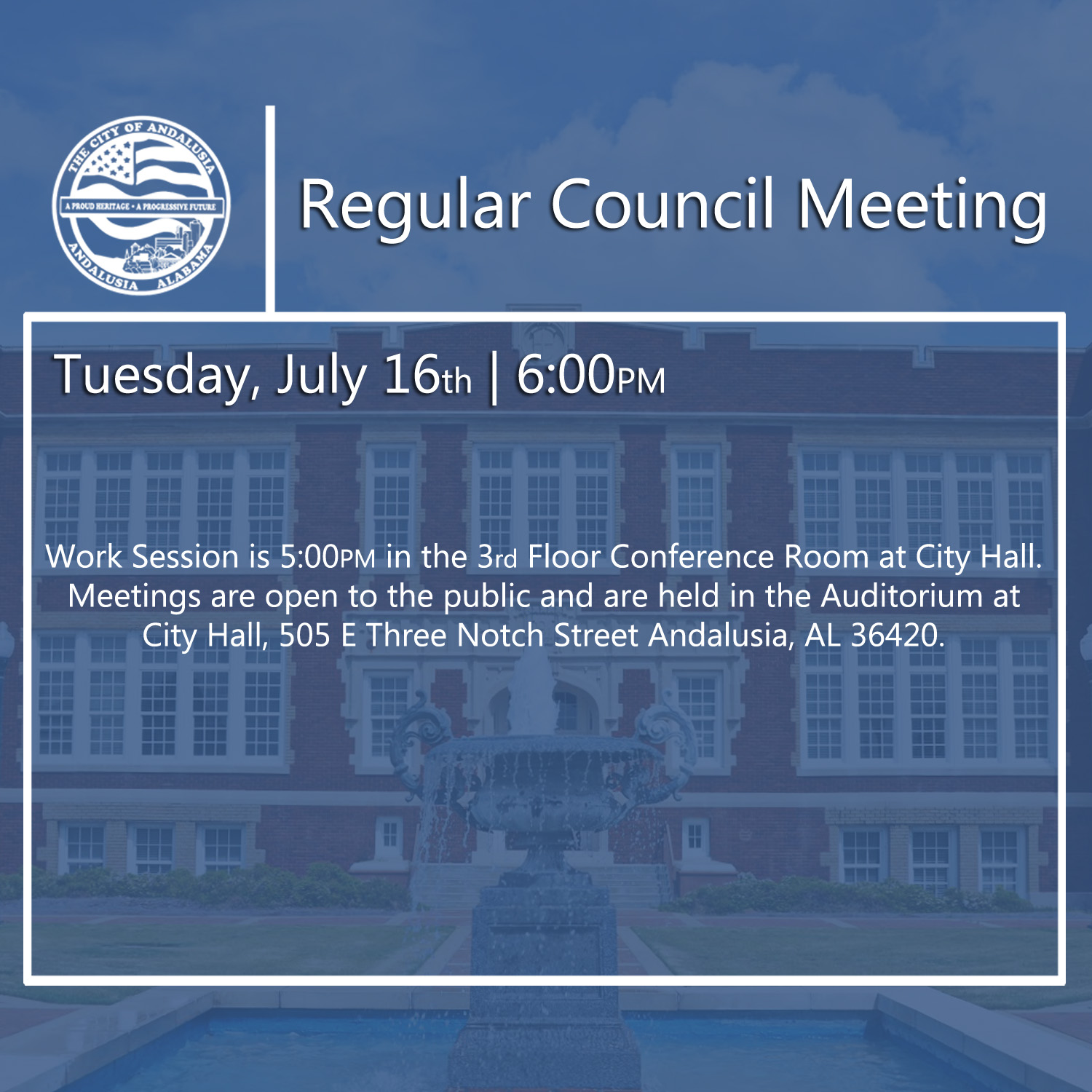 Website Regular Council Meeting July 16