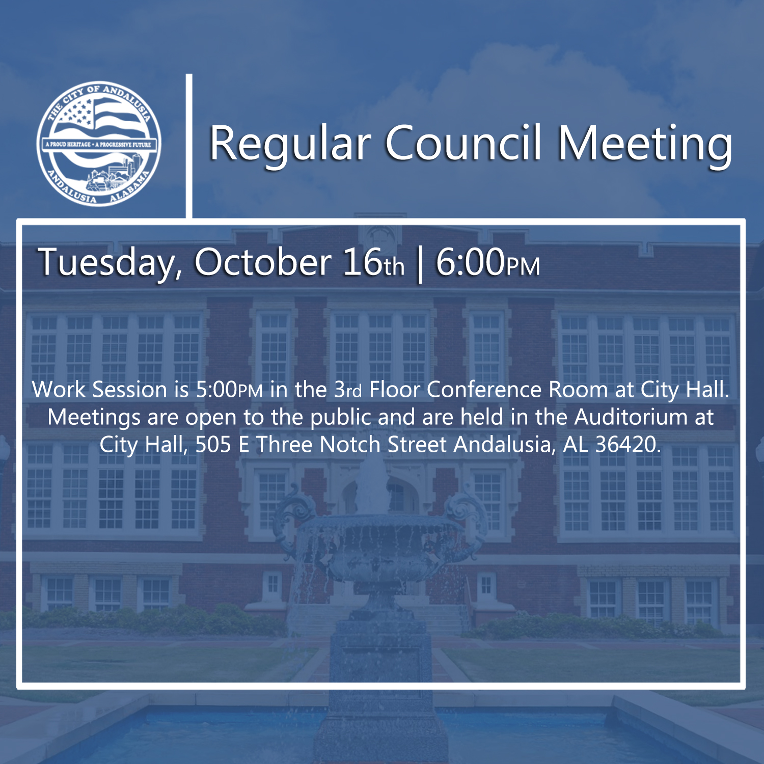 Website Regular Council Meeting October 16